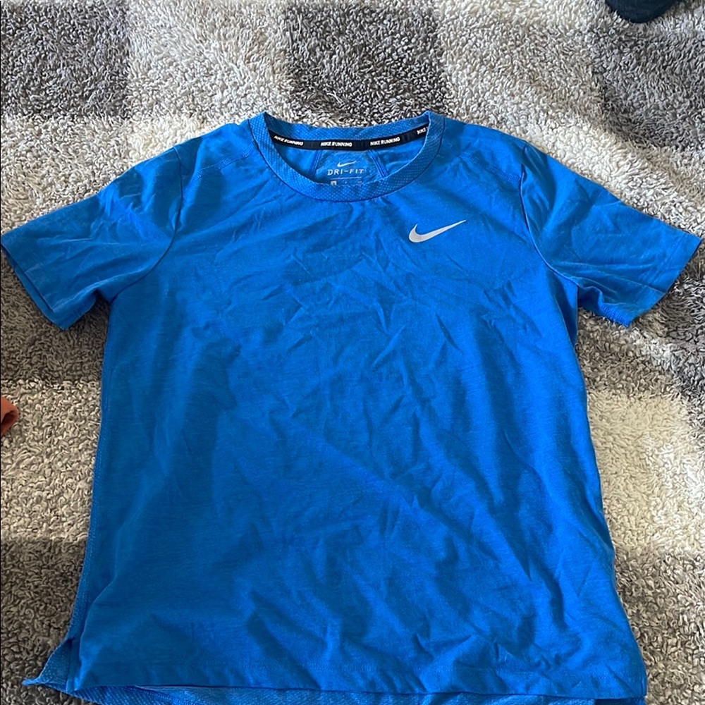 Nike Blue Short Sleeve Tee with Iconic Swoosh